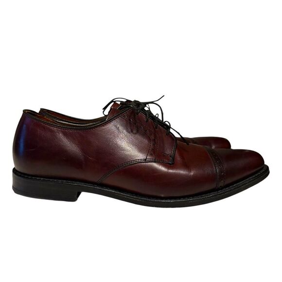 Allen Edmonds Clifton Men's Cognac Burgundy Leather Classic Event Dress Shoes 10 - Picture 1 of 10